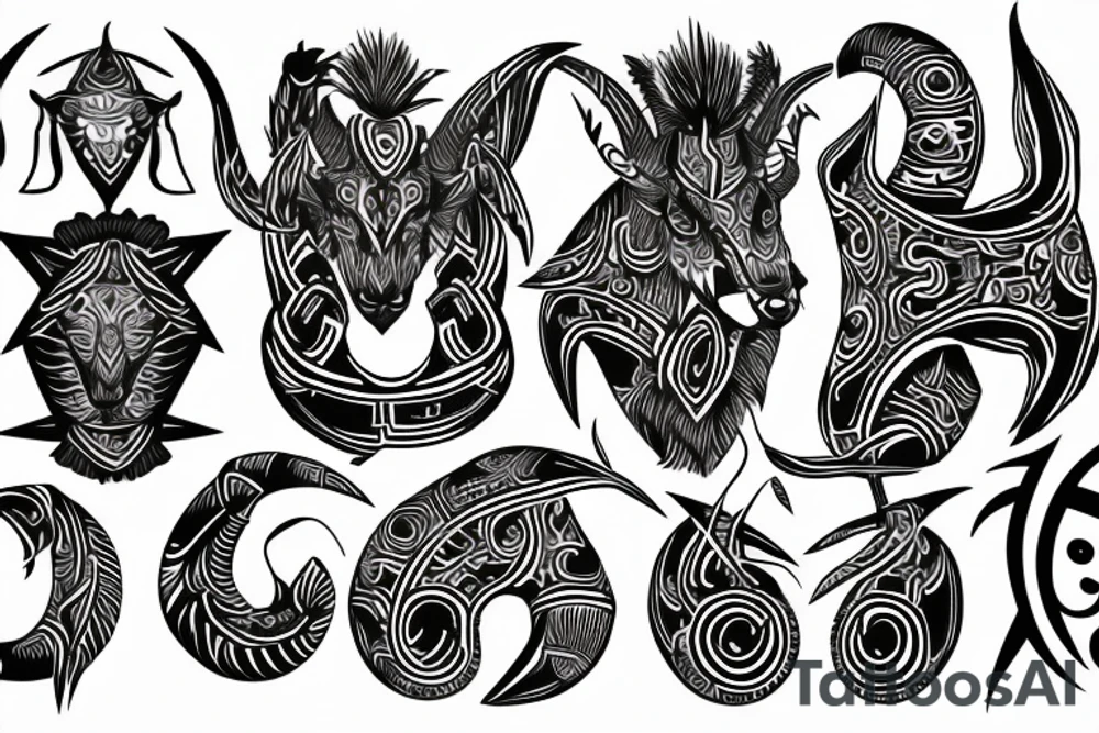Full back Saggitarius capricorn tattoo idea