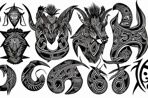 Full back Saggitarius capricorn tattoo idea