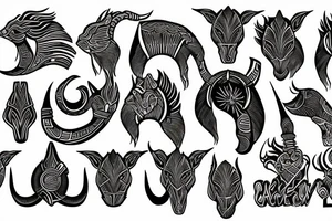 Full back Saggitarius capricorn tattoo idea