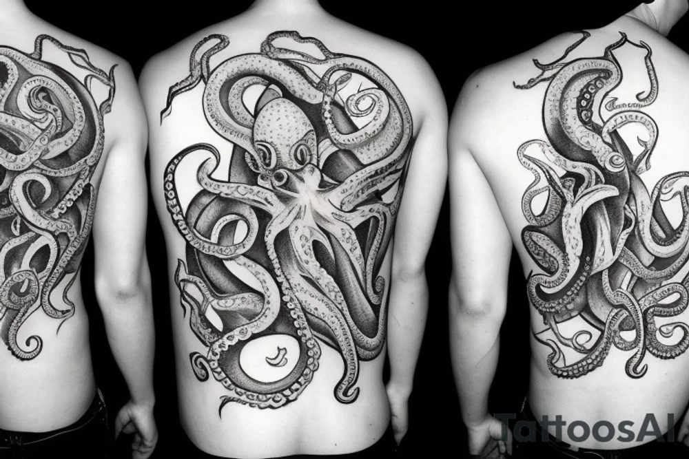 octopus on a kings throne tattoo idea