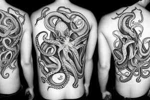 octopus on a kings throne tattoo idea