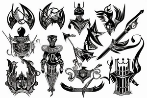 Fine line knight tattoo idea