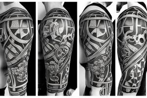 Fine line  middle age knight tattoo idea