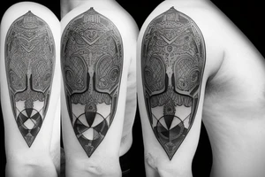 Fine line  middle age knight tattoo idea