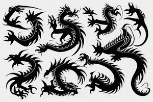 Dragon fire balance self power mental 3d tattoo idea