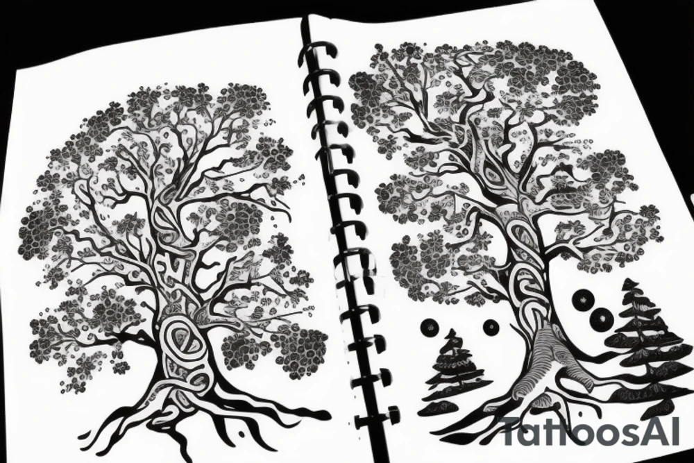 big tree, space tattoo idea
