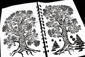 big tree, space tattoo idea