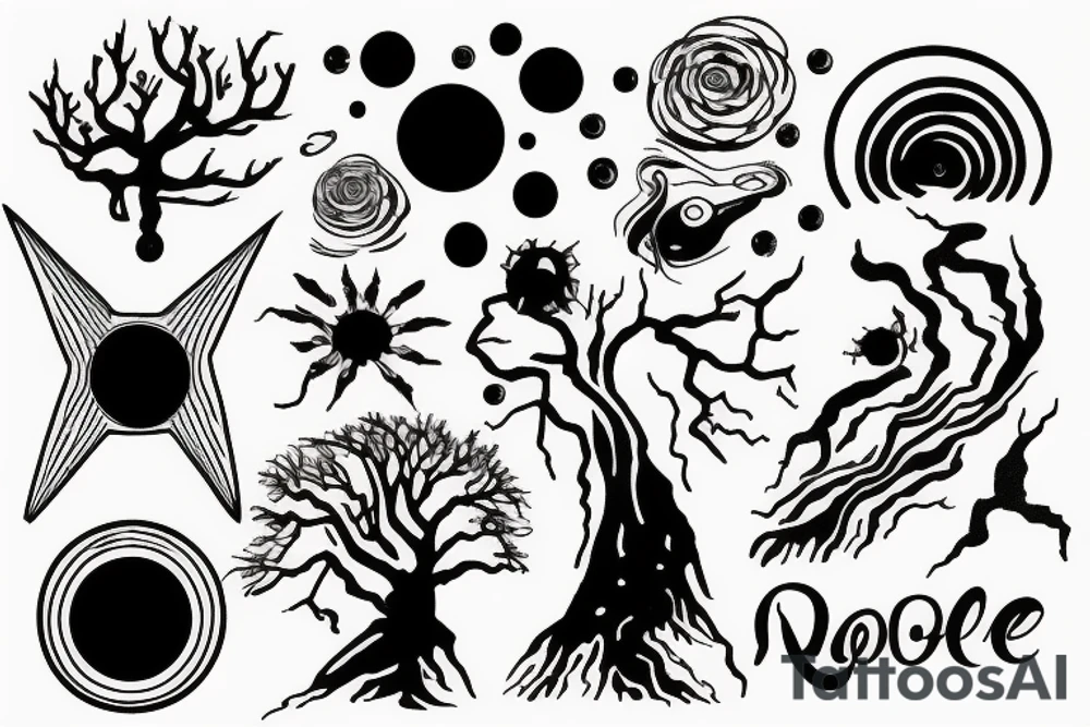 black hole and tree tattoo idea