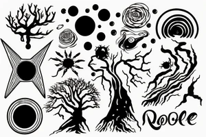 black hole and tree tattoo idea
