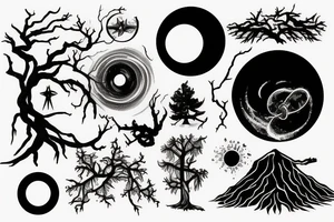 black hole and tree tattoo idea