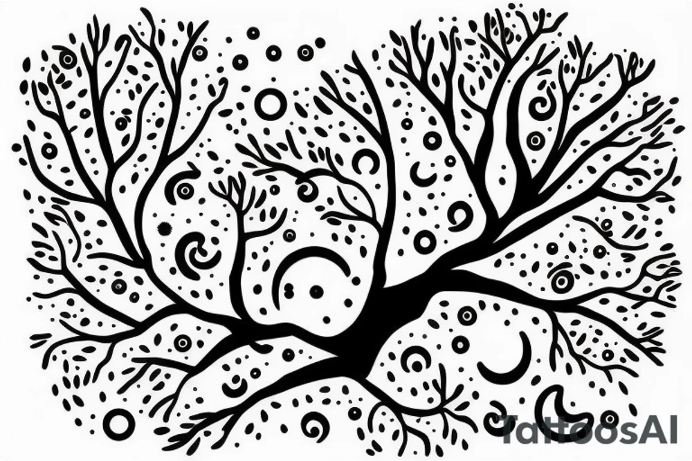 tree with space and black holes in it tattoo idea
