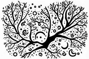tree with space and black holes in it tattoo idea