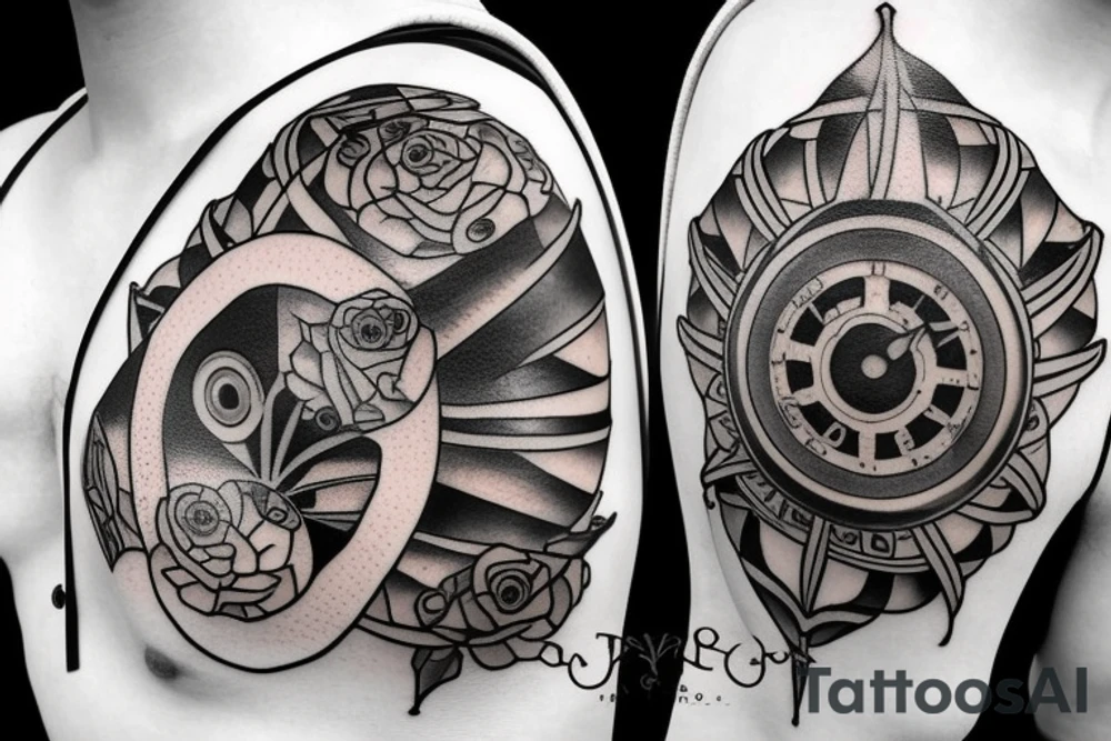 Steampunk sunborn tattoo idea