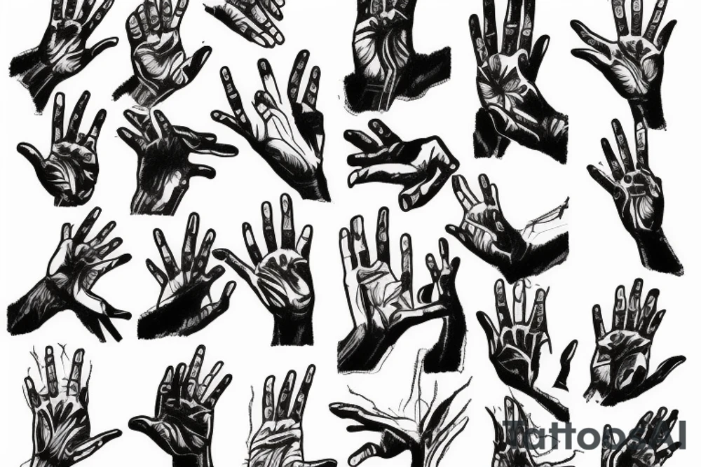 Prodigal son kneeling and Gods hands reaching out towards him tattoo idea