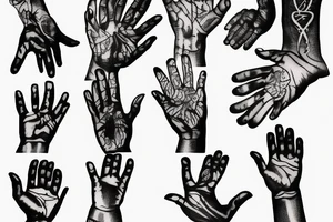God opening hands toward kneeling son tattoo idea