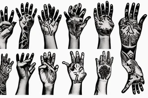 God opening hands toward kneeling son tattoo idea
