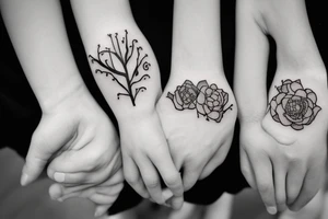 siblings holding hands tattoo idea