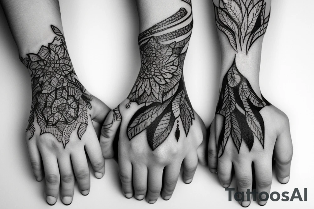 siblings holding hands tattoo idea