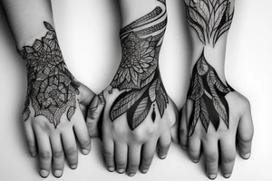 siblings holding hands tattoo idea