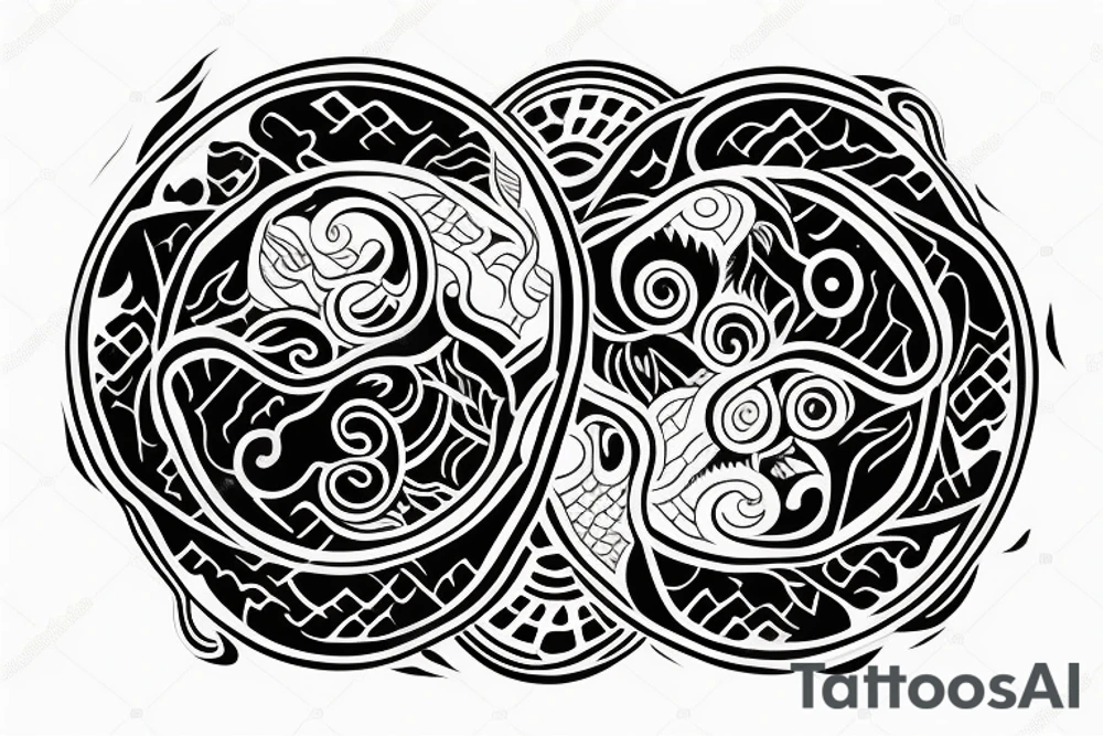 ying yang blood and peace tattoo idea