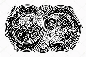 ying yang blood and peace tattoo idea