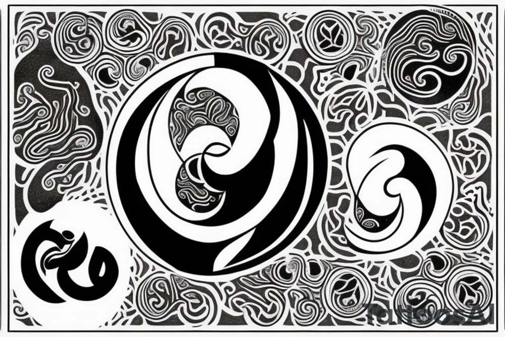 ying yang blood and peace tattoo idea