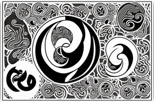 ying yang blood and peace tattoo idea