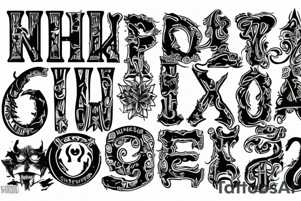 3Vil 
Text tattoo idea