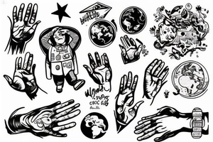 astronaut holding the world in his hands tattoo idea