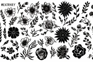 February March june October December birth month flower bouquet tattoo idea