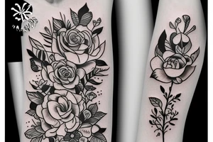 flower bouquet tattoo idea