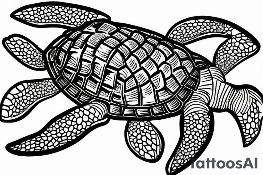 A Dominican underwater turtle that swims and laughs for my forearm tattoo idea