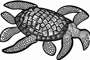 A Dominican underwater turtle that swims and laughs for my forearm tattoo idea
