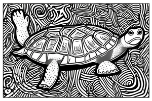 A Dominican underwater turtle that swims and laughs for my forearm tattoo idea