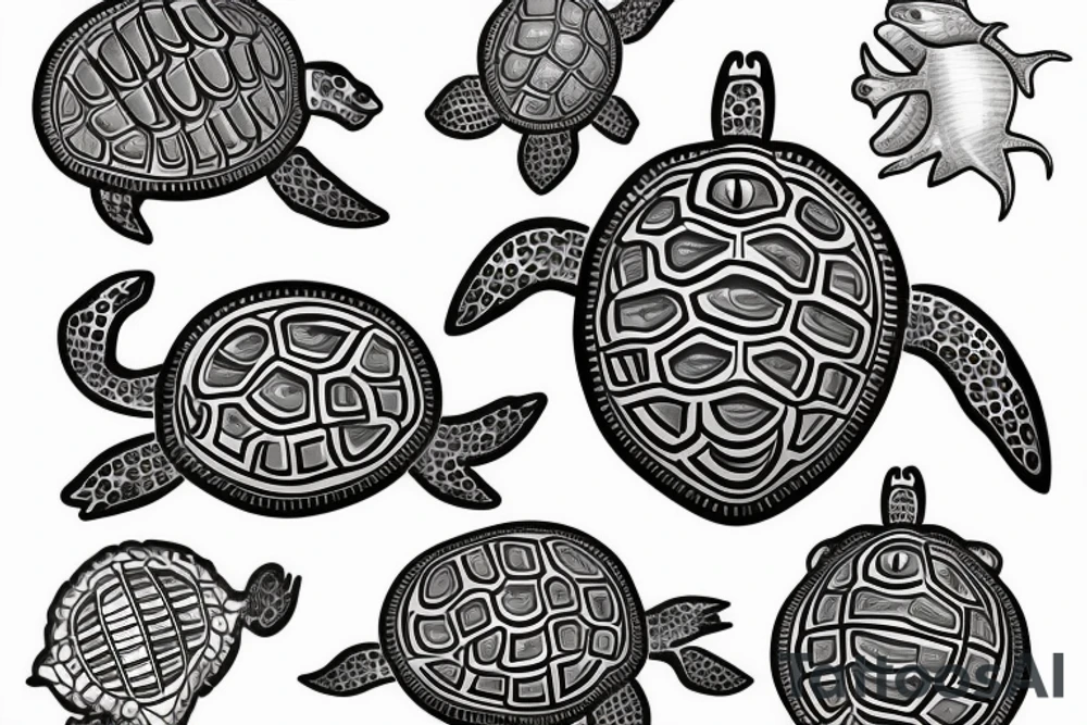 A Dominican underwater turtle that swims and laughs for my forearm tattoo idea