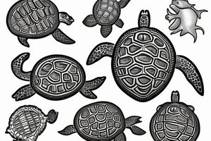 A Dominican underwater turtle that swims and laughs for my forearm tattoo idea