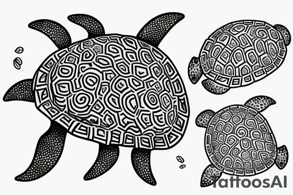 A Dominican underwater turtle that swims and laughs for my forearm tattoo idea