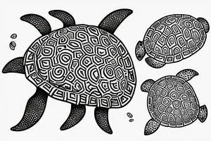 A Dominican underwater turtle that swims and laughs for my forearm tattoo idea