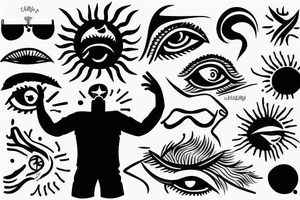 man hiding the sun from his eyes with hand tattoo idea