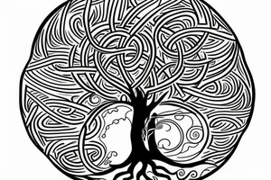 A colored tree of life with the 4 elements for my back tattoo idea