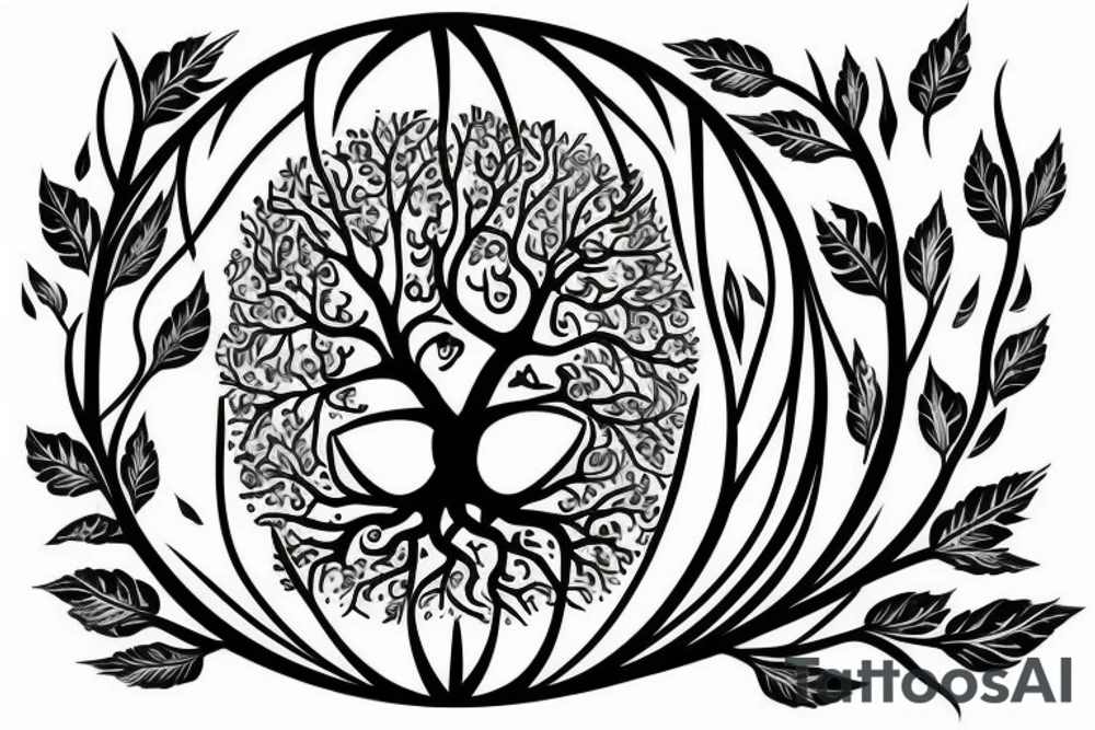 A colored tree of life with the 4 elements for my back tattoo idea