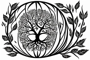A colored tree of life with the 4 elements for my back tattoo idea