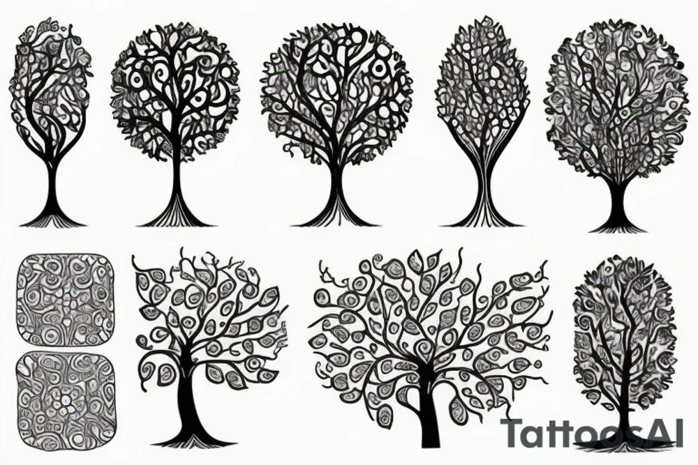 A colored tree of life with the 4 colored elements for my forearm tattoo idea