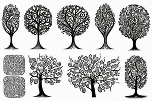 A colored tree of life with the 4 colored elements for my forearm tattoo idea