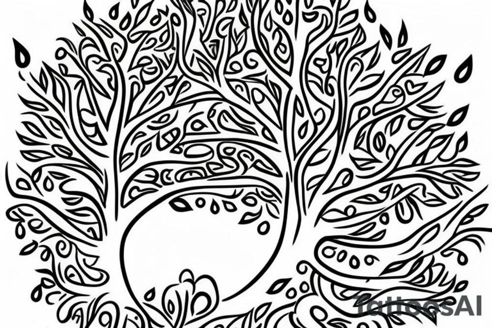A colored tree of life with the 4 colored elements for my forearm tattoo idea