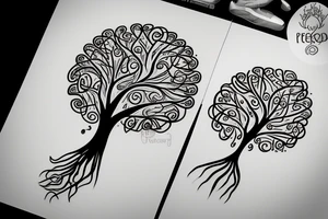 A colored tree of life with the 4 colored elements for my forearm tattoo idea
