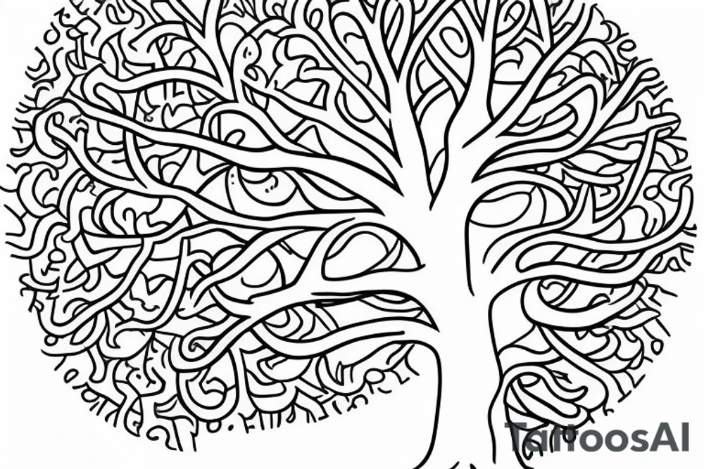 A colored tree of life with the 4 colored elements for my forearm tattoo idea