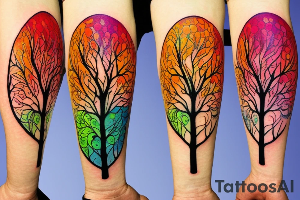 A colored tree of life with the 4 colored elements for my forearm tattoo idea