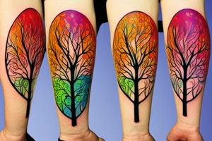 A colored tree of life with the 4 colored elements for my forearm tattoo idea