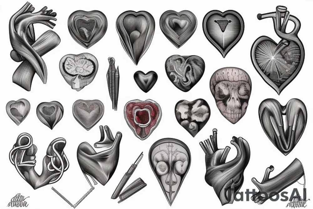 anatomic heart tattoo idea